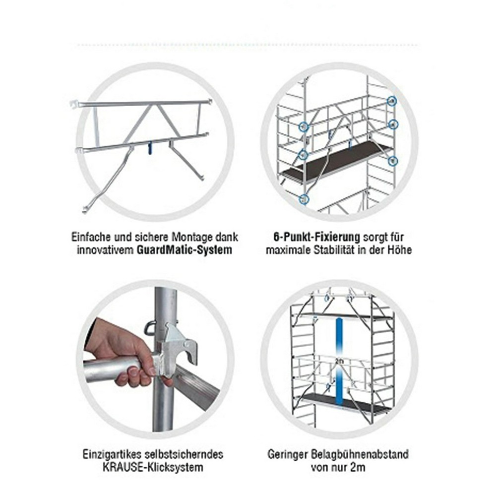 Krause Rollgerüst – 5,4 m Arbeitshöhe (2,00 × 0,75 m) – Vorschau 3